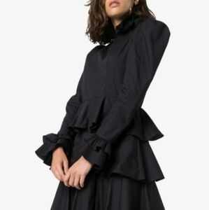 BATSHEVA black high neck tiered dress, size 2